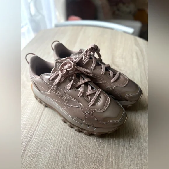Reebok Rose Gold Metallic Sneakers CardiB Leather Platforms Y2K Chunky Size 8.5 - Picture 12 of 14